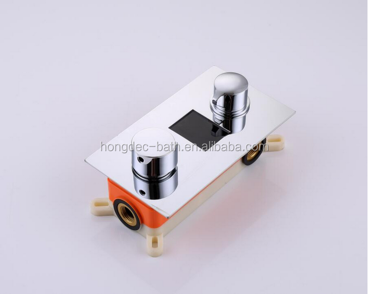 Brass Wall Mounted  Hot Cold Control LED Digital Display Water Faucet Shower Concealed Thermostatic Mixer Valve