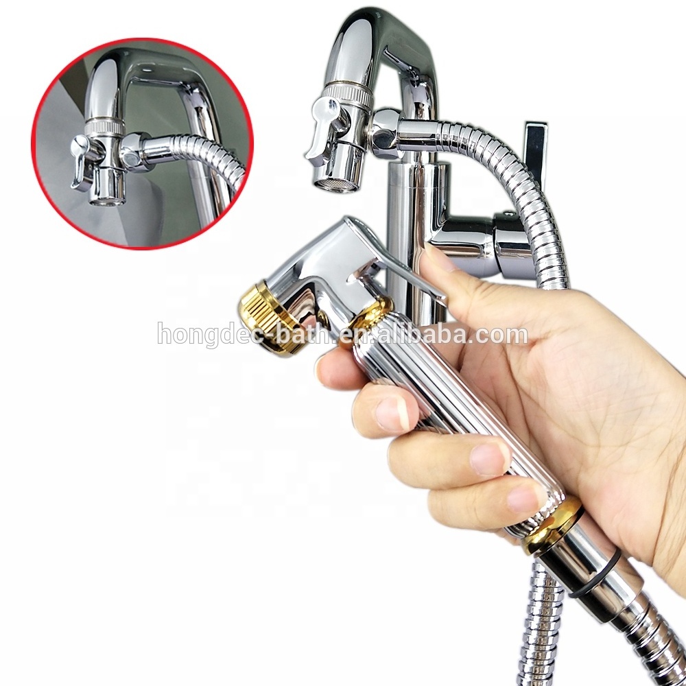 Brass Handheld Bidet sprayer Attachment for Toilet or Faucet