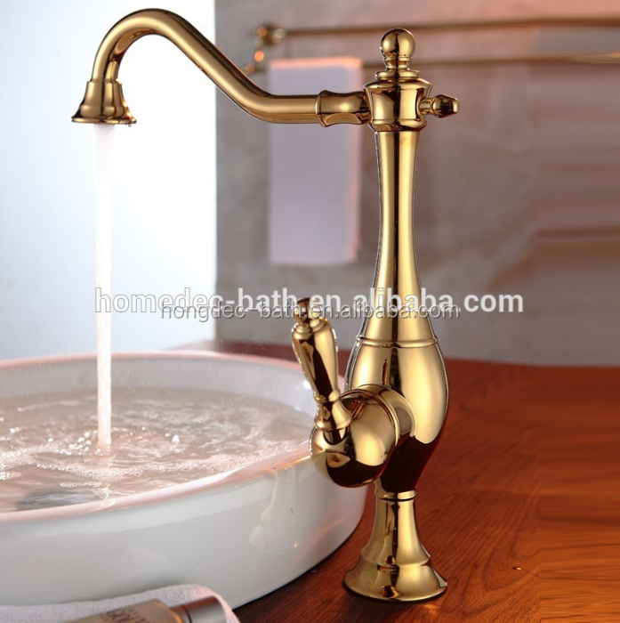 5 start hotel Luxury european Modern Single Lever rose Gold Brass Rotation shower room Antique Faucet