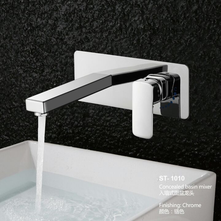 Homedec Chrome Connect the body type into the Wall Single Handle Basin Faucet