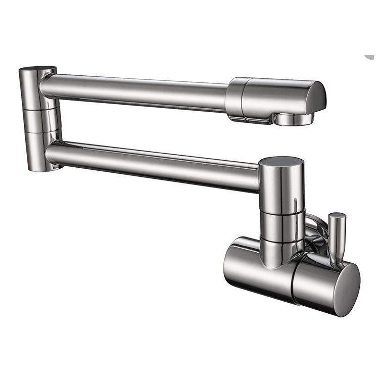 HOMEDEC Stainless Steel Folding Stretchable Kitchen Sink Faucet ,Commercial Single Handle Swing Arm Wall Mount Kitchen Mixer Tap