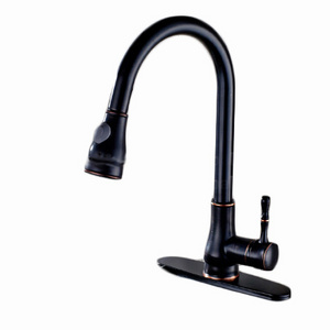 Modern brass black ORB kitchen sink faucet, pull out hot and cold water tap qatar kitchen faucet mixer tap