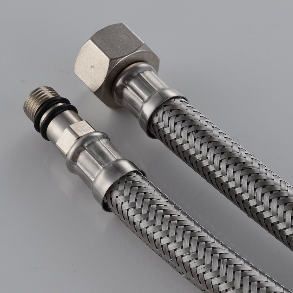 Flexible Faucet Connector Braided Stainless Steel Supply Hose Line Female Compression Thread  Male Connector for Kitchen