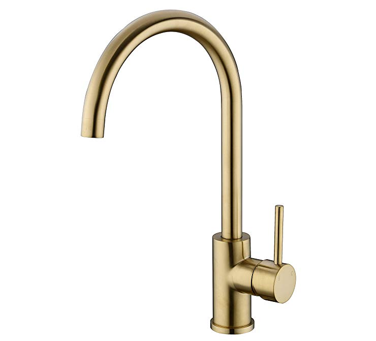 Brushed Gold stainless steel 360 Degree Swivel Hot& Cold Mixer Single Handle Kitchen Sink Faucet