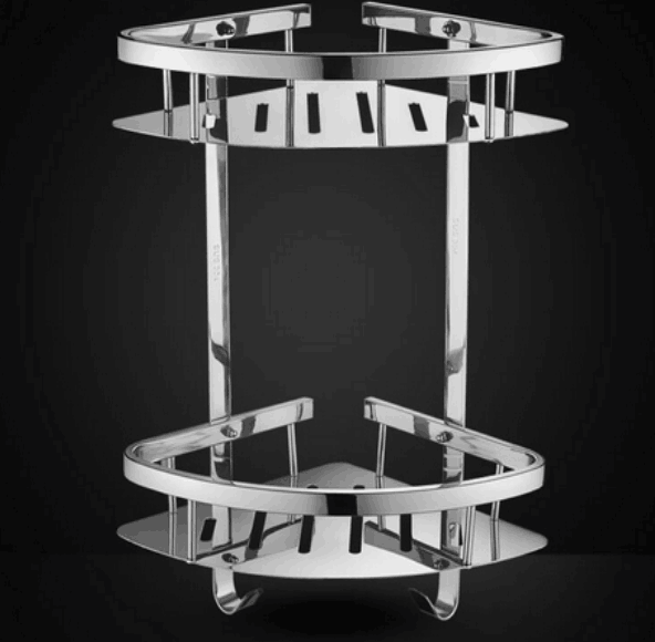 Adhesive Bathroom Corner Shelves 2-Tier stainless steel 304 Shower Caddy Shelf Basket