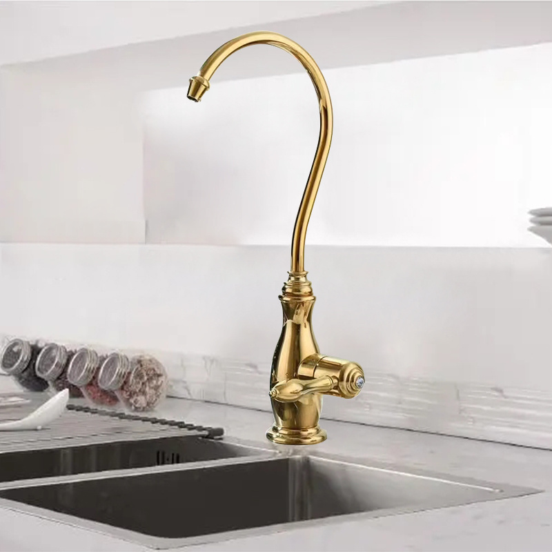 Deck Mount Luxury Gold Drinking Water Purifier Faucet Commercial Water Filtration Faucet for Under Sink Water Filter System