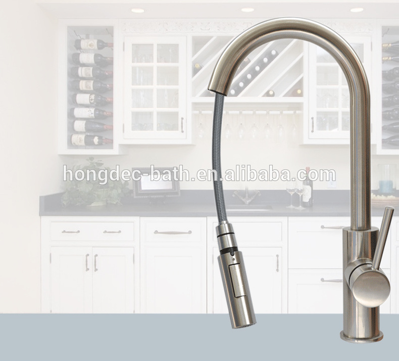 HOMEDEC Single-Handle Motion Sense Wave Sensor Touchless Stainless Steel Kitchen Sink Mixer Tap Pull Down Kitchen Faucet