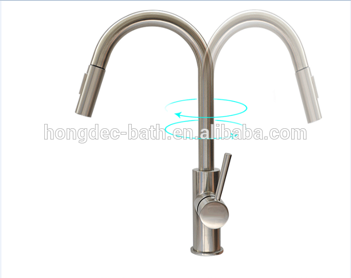 HOMEDEC Single-Handle Motion Sense Wave Sensor Touchless Stainless Steel Kitchen Sink Mixer Tap Pull Down Kitchen Faucet