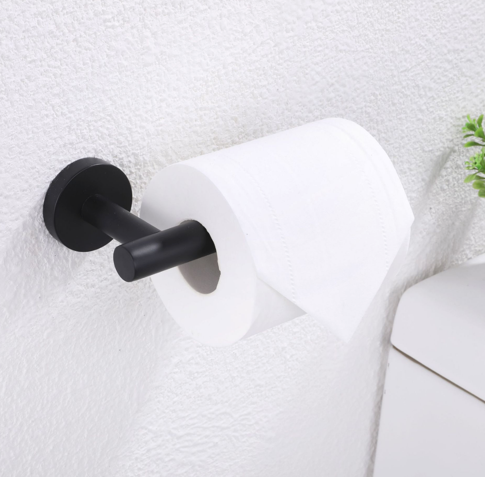 Modern Stainless Steel Matt Black Toilet Tissue Paper Towel Holder