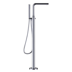 Modern Brass Chrome Freestanding Bathtub Shower Mixer Tap Shower Faucet with Hand Sprayer Single Handle