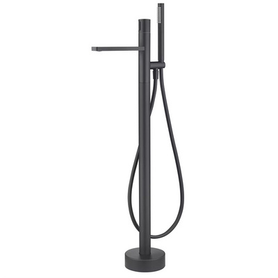 Black Freestanding Floor Mounted Clawfoot Bath Tub Cae Faucet Taps Contemporary Free Standing Bathtub Faucet Brass