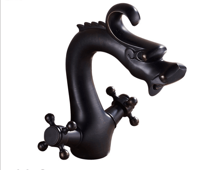 New Dragon Style Basin Mixer Tap Faucet single handle Antique Brass dragon shape bathroom basin sink faucet