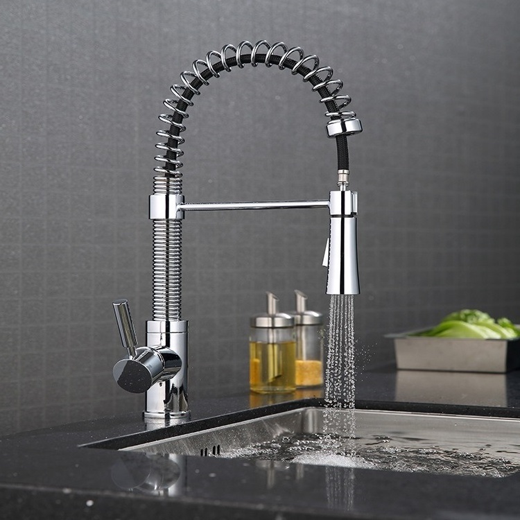 Flexible Hose Pull Down Spray Head Kitchen Faucet 360 Rotation Mixer Water Tap