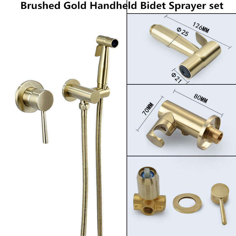 Muslim Shower Handheld Bathroom Attachment Hot & Cold Faucet Sprayer Toilet Bidet Spray Set