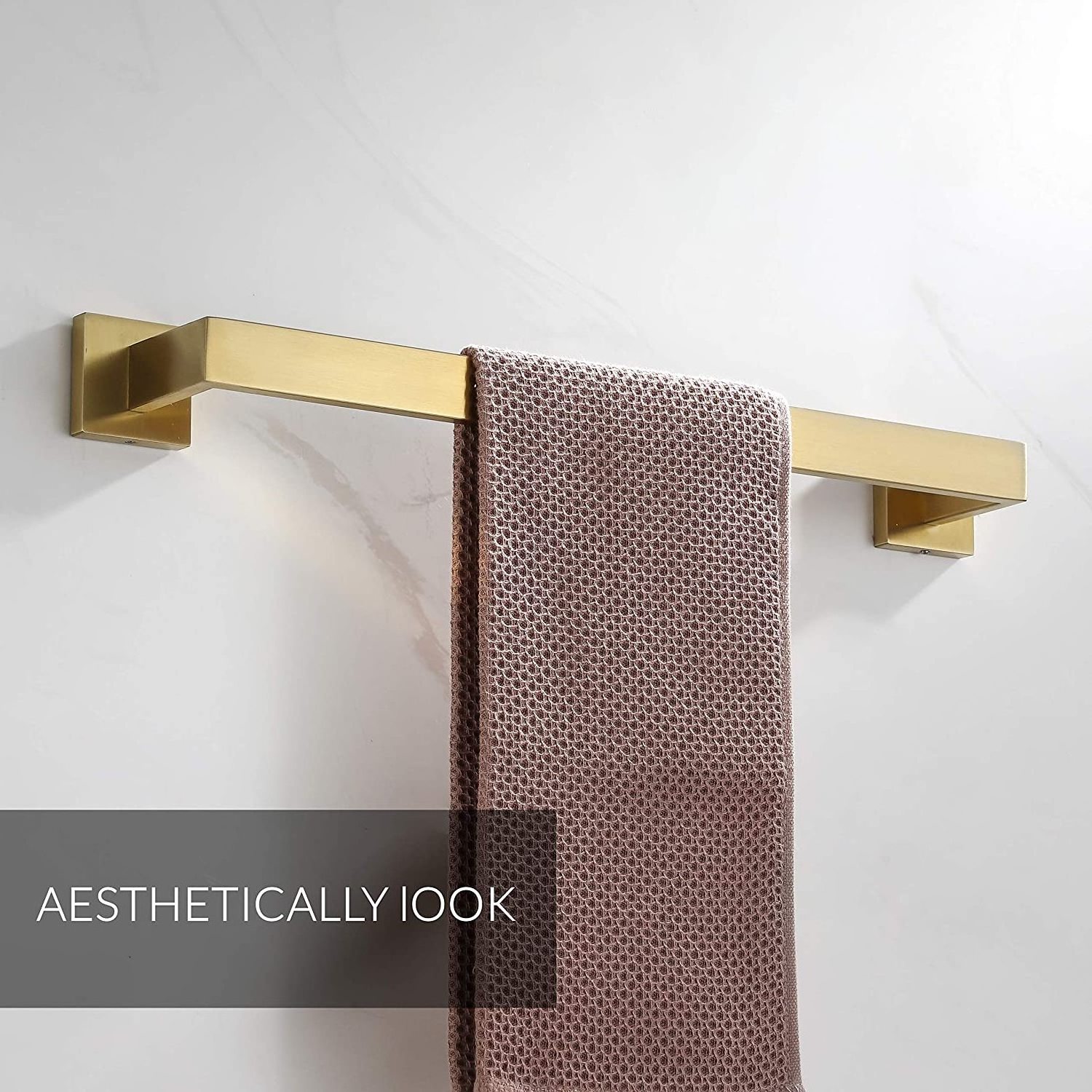 Stainless Steel Brushed Gold Towel Rack Wall Mounted Towel Rail Towel Bar for Bathroom