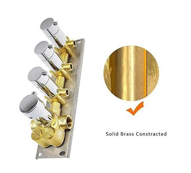 3-way Shower Brass Thermostatic Valve,Shower Diverter Flow Control Valve for Shower System