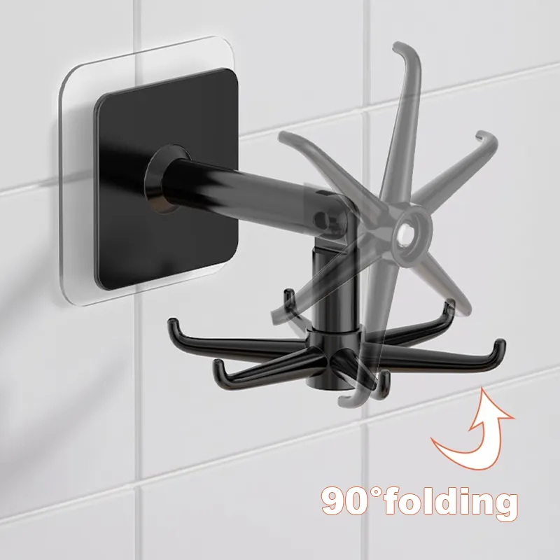 Home bathroom storage swivel hook plastic suction cup 360 degree rotating folding heavy duty adhesive wall hooks