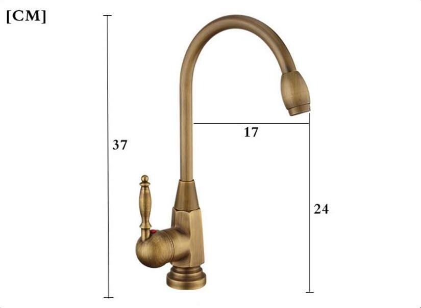 Bronze Antique Brass Kitchen Single Handle High Arc Sink Faucet