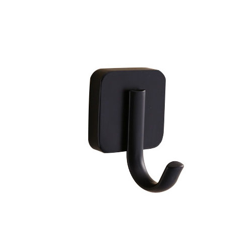 Bath Wall Mounted Black Stainless Steel Towel Clothes Robe Hook