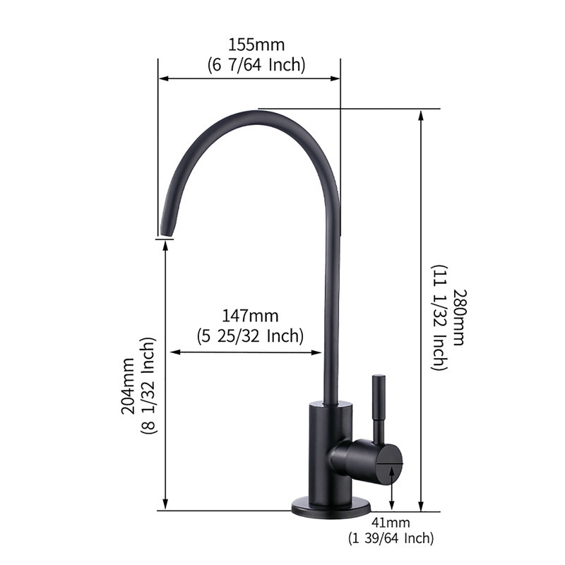 Kitchen Sink Faucet Beverage Faucet Matte Black Drinking Water Faucet