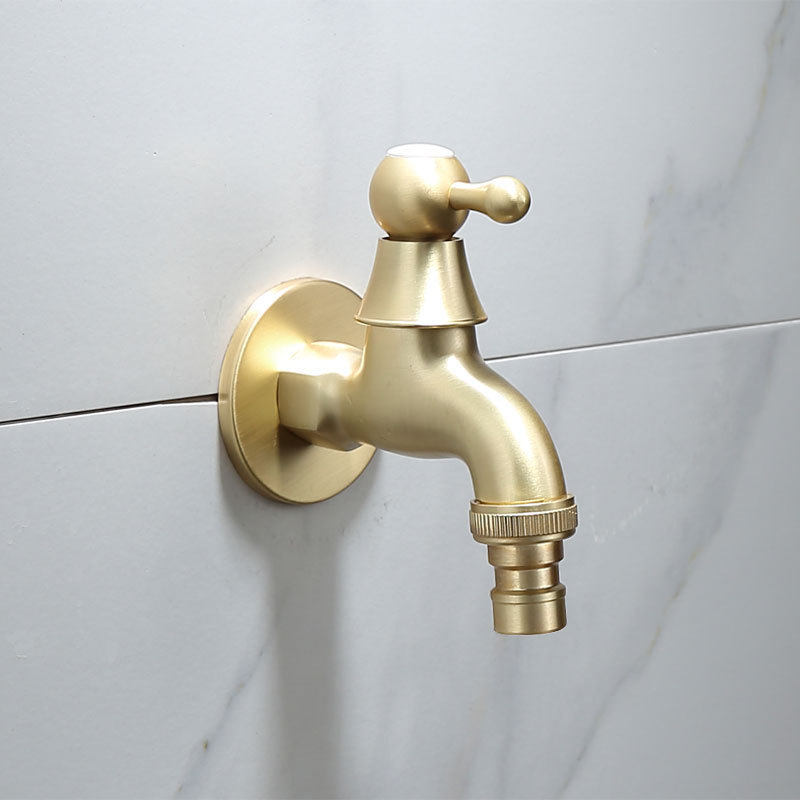 Wall Mount Outdoor Garden Tap Brushed Gold Toilet Mop Small Faucet Washing Machine Faucet