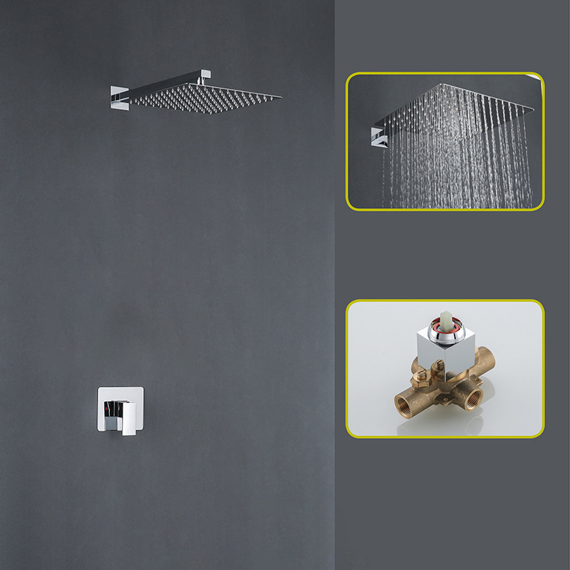 Wall Mount Bathroom Rainfall Shower Trim Kit with pressure balance valve