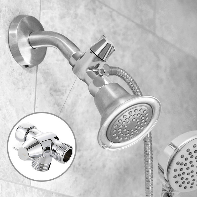 Shower Head Diverter Valve Three Way Solid Brass Water Flow Control Shower  Diverter Valve