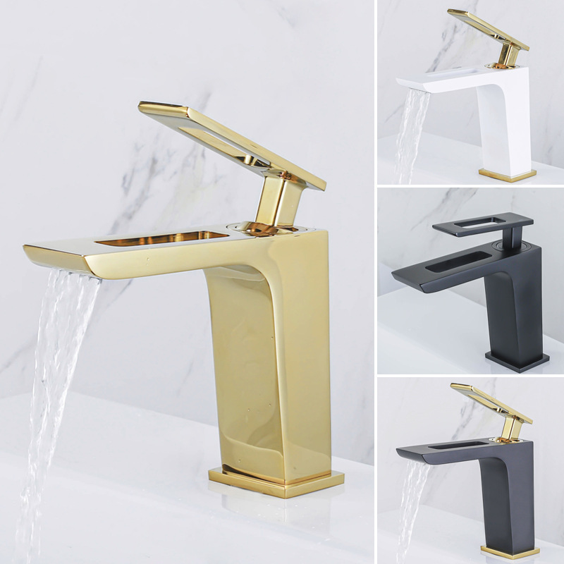 Single Handle Bathroom Tap Modern Commercial Lavatory Vanity Faucet