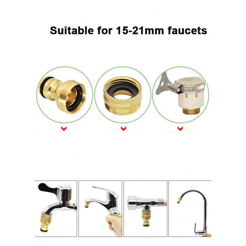 Universal Hose Tap Kitchen Adapters Brass Faucet Tap Connector Pipe Fitting Quick Connector