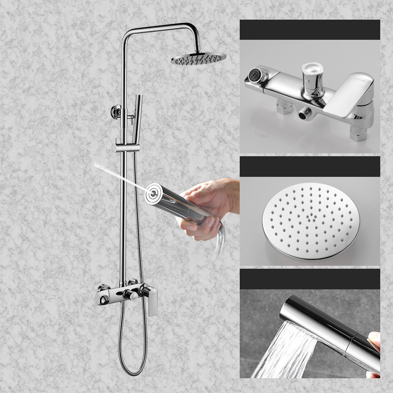 Bathroom black stainless steel shower sets hot cold shower mixer in wall rain shower set