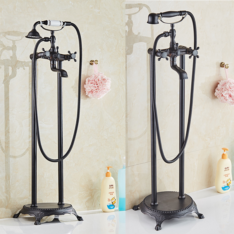 Free Standing Bath Shower Mixer upc floor stand Tub Filler Shower Mixer Freestanding Bathtub Faucet