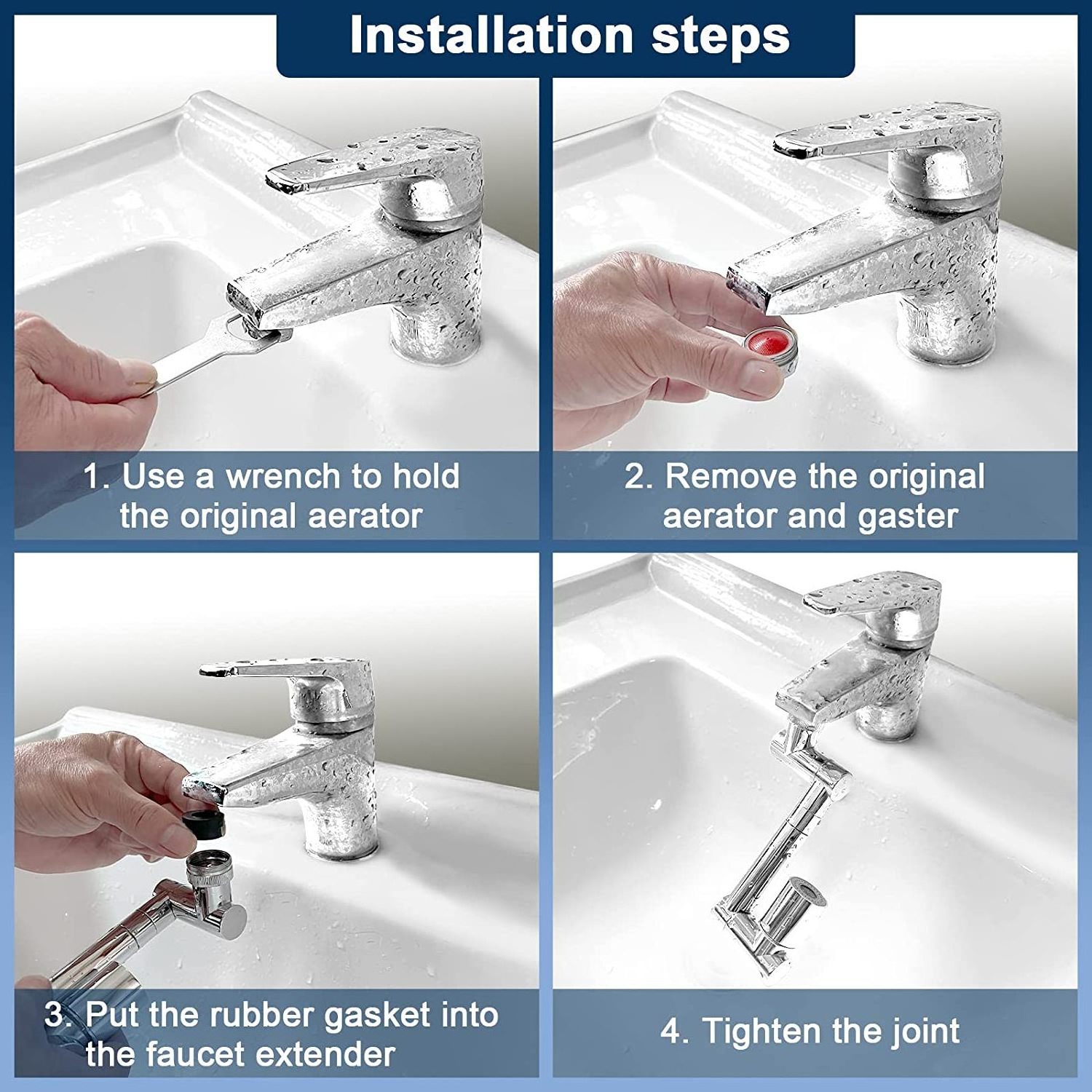 Multifunctional Swivel Faucet Attachment 1440 Rotating Faucet Extender