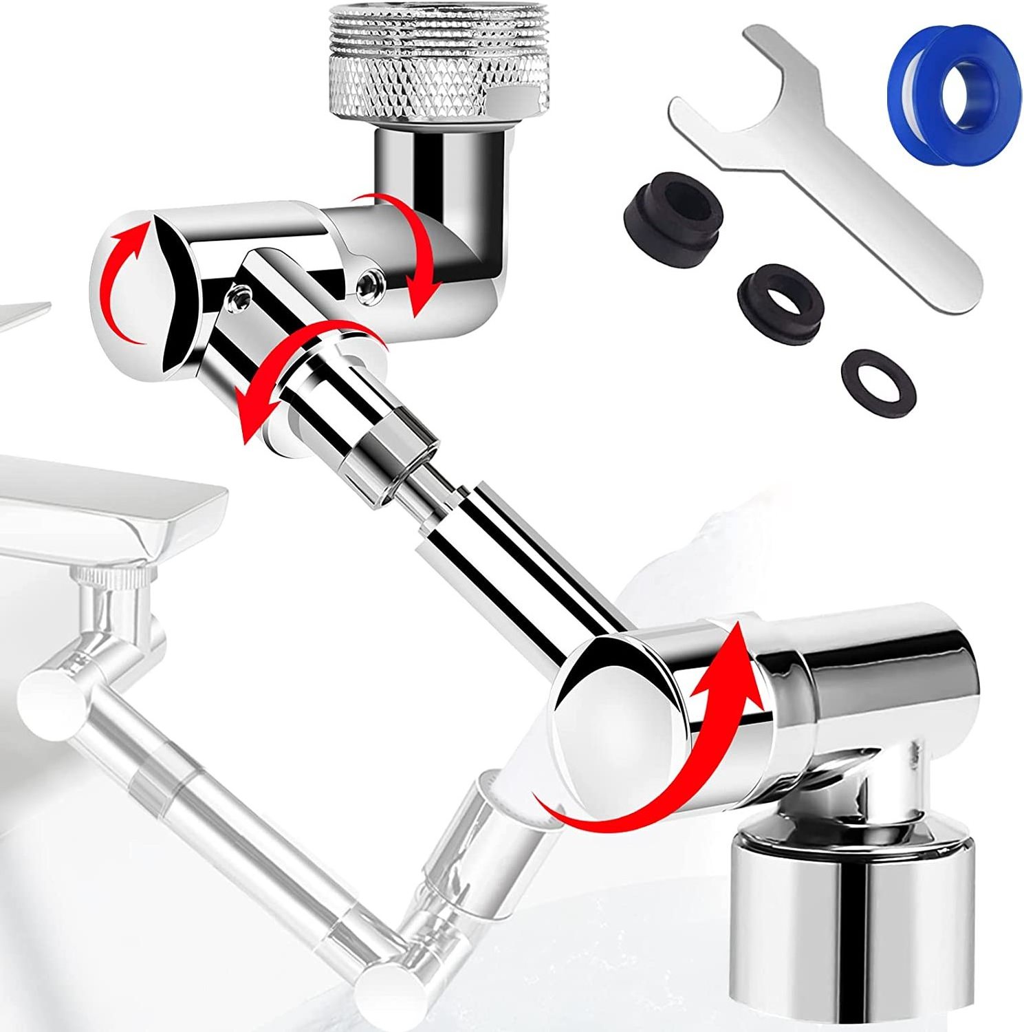 Multifunctional Swivel Faucet Attachment 1440 Rotating Faucet Extender