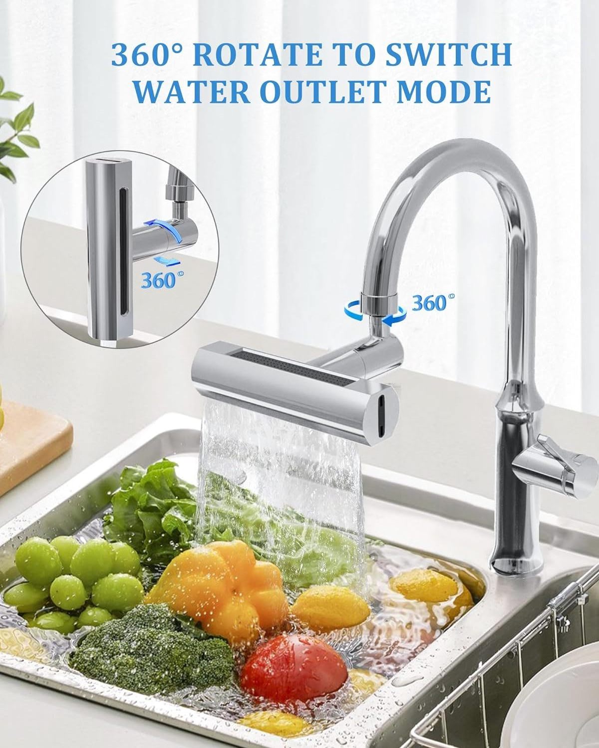 4 Modes Faucet Sprayer Head 360 Degree Rotate Kitchen Faucet Head