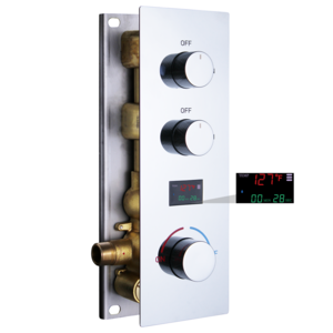 Solid Brass Temperature Digital Display Shower Mixing Valve Kit Pressure Balance 2 Functions Shower Hot Cold Valve