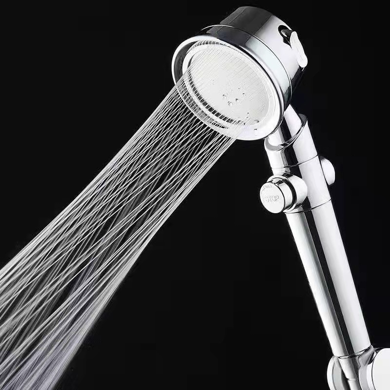 Chrome Handheld Shower Head Combo Set Ionic Shower Head With Shower Hose and Bracket