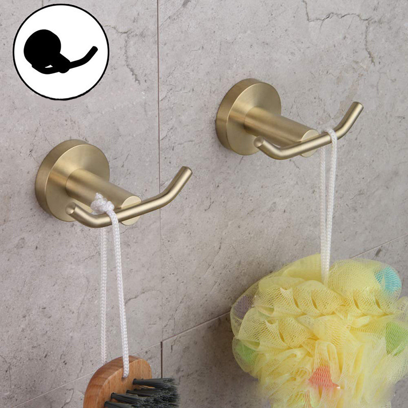 Wall Mounted Clothes Hook Towel Hanger Brushed Gold Robe Hooks