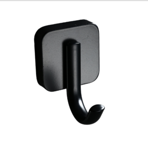 Bath Wall Mounted Black Stainless Steel Towel Clothes Robe Hook