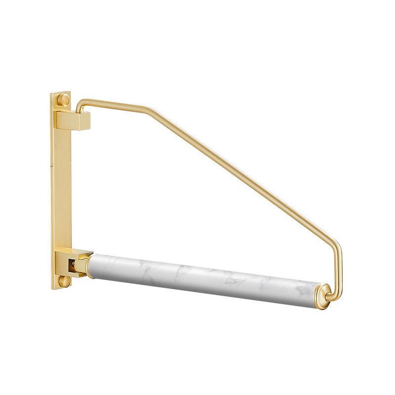 Brass marble rotating clothes hanger gold clothes hanger balcony wardrobe storage rack