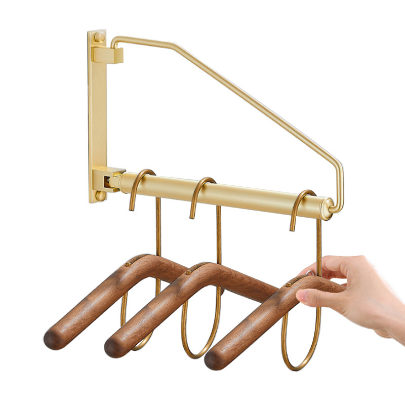 Heavy Duty Detachable Garment Bar Space Saving Hanging Clothes Rack Wall Mounted Clothes Hanger