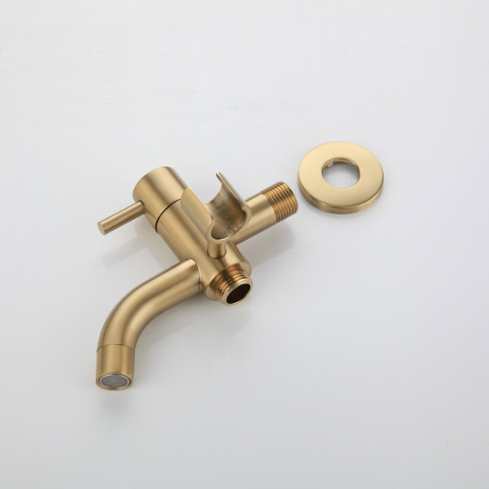 Wall Mount Bidet Faucet Set Brushed Gold Bidet Sprayer For Bathroom Toilet