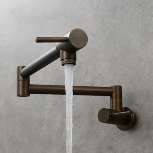 Pot Filler Faucet Oil Rubbed Bronze Wall Mount  Double Joint Swing Arm Folding Articulating  Kitchen Faucets