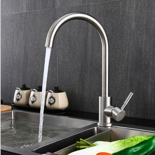 Best Commercial Brushed Nickel Stainless Steel Single Handle Kitchen Sink Faucet