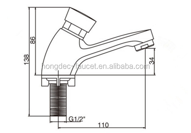 Self Closing Basin Tap Water Saving Time Delay Bathroom Faucet