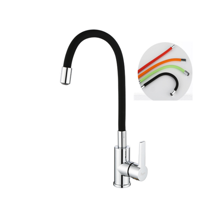 Multicolor silicone hose high Arc universal tube kitchen sink water faucet