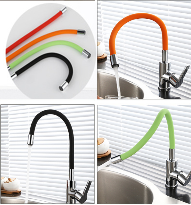 Multicolor silicone hose high Arc universal tube kitchen sink water faucet