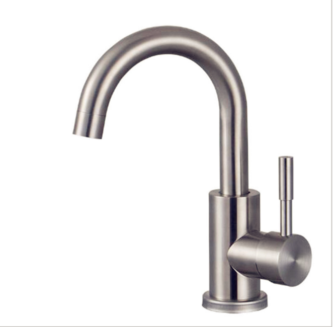 Wholesale Stainless Steel Brushed Nickel Single Hole Bathroom Sink Faucet