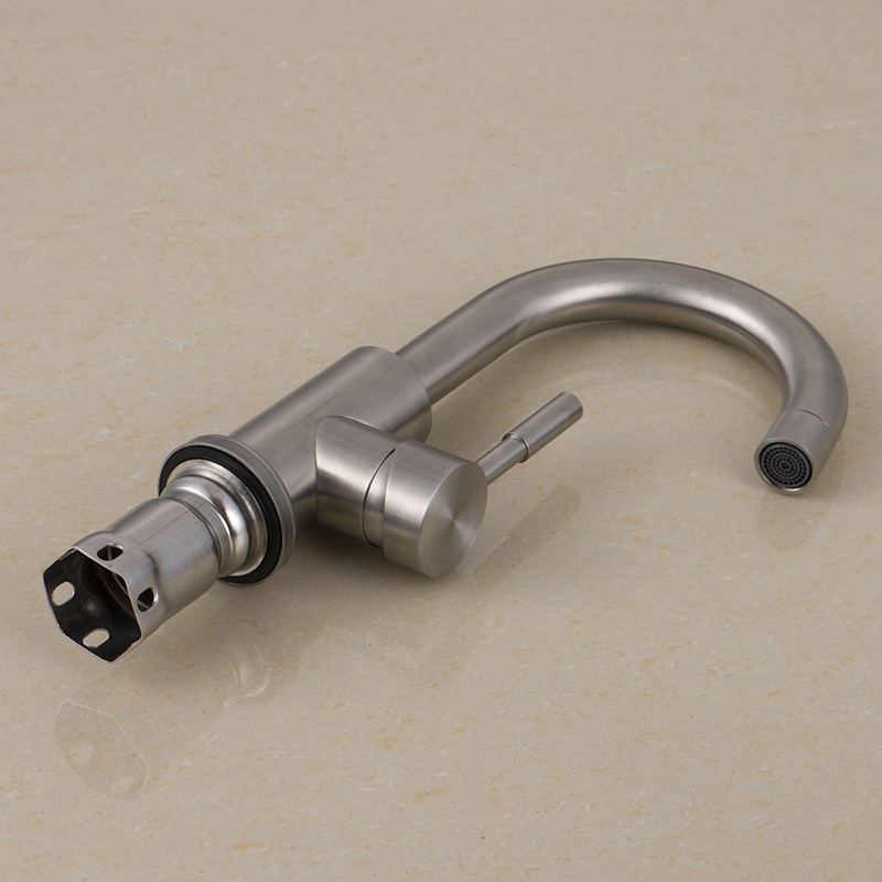 Wholesale Stainless Steel Brushed Nickel Single Hole Bathroom Sink Faucet