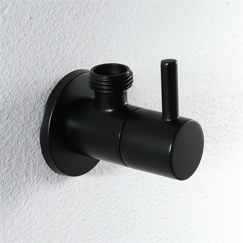 Wholesale black Quarter Turn Angle Stop Valve brass Faucet Triangle Valve