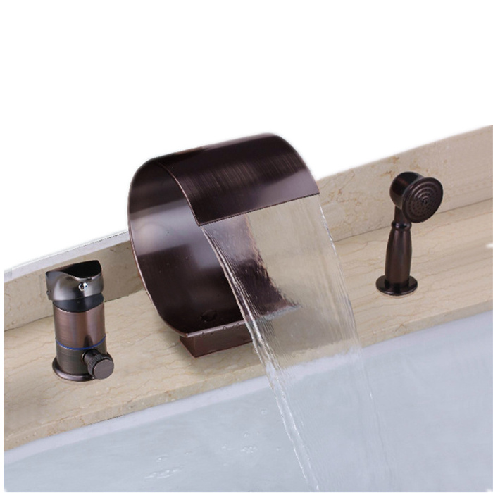 Waterfall Spout mixer taps black bathtub faucet